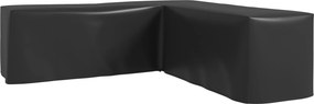 Capa de proteção impermeável para conjunto de jardim de canto, lona Oxford 420D, resistente à água e aos raios UV, 250 x 250 x 79 cm, preta
