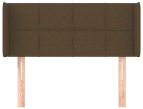 Cabeceira de cama c/ abas tecido 93x16x78/88 cm castanho-escuro