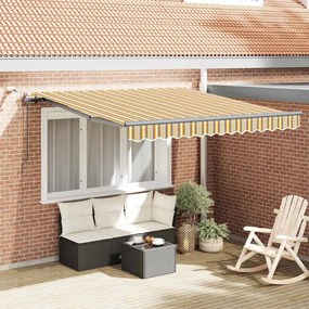 vidaXL Toldo Retrátil Automático com Faixa Multicolorida LED 350x250 cm