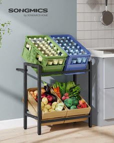 Estante para caixas de bebidas 36 x 70 x 81 cm com 2 níveis para 4 caixas, Preto