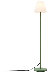 Candeeiro de pé para exterior verde com abajur branco IP65 - Virginia