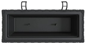 Canteiros com ganchos 2 pcs vime PE preto