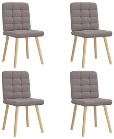 Cadeiras de jantar 4 pcs tecido cinzento-acastanhado
