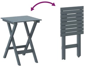Mesa de apoio dobrável madeira de álamo maciça cinzento