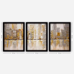 Pintura Decorativa em Moldura 3SC184 – Multicolor – 35 x 45 cm (3 Peça