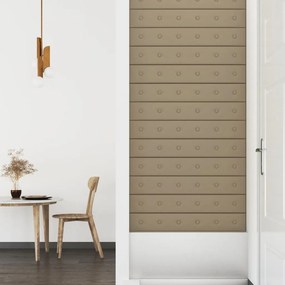 Painel parede 12pcs 90x15 cm couro artificial 1,62m² cappuccino