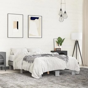 vidaXL Estrutura cama 140x190 cm derivados de madeira/metal
