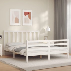 vidaXL Cama sem colchão 160x200 cm madeira de pinho maciça branco