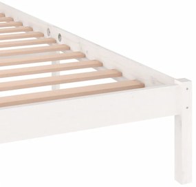 Estrutura de cama 140x200 cm pinho maciço branco