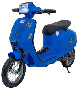 Vespa elétrica para Crianças 24V Retro Scooter 23, Rodas AR assento couro ecológico Azul