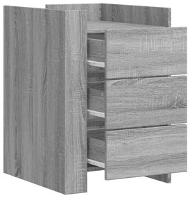 Mesa cabeceira 45x50x65 cm derivados de madeira cinzento sonoma