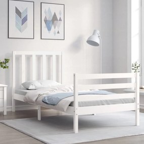 vidaXL Cama sem colchão 90x200 cm madeira de pinho maciça branco