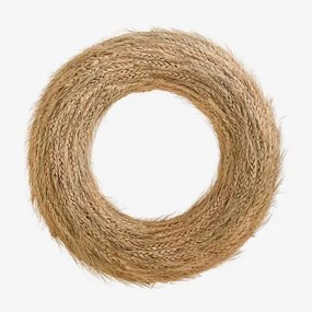 Corona Decorativa De Natal Ø42cm Em Trigo Lidran Natural - Sklum