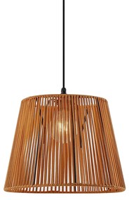 Candeeiro suspenso de exterior preto com abajur de corda laranja IP44 - Cava Jayla