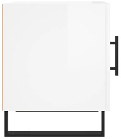 Mesa cabeceira 2pcs 40x40x50cm deriv. madeira branco brilhante