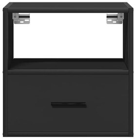 Mesas de cabeceira de parede 2 pcs 40x31x39,5 cm preto