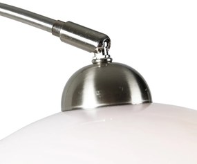 LED Candeeiro de parede inteligente em arco de aço com cúpula branca incl. Wifi A60 - Bow Art Deco,Moderno,Retro