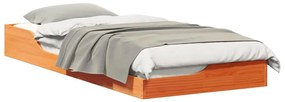 Estrutura de cama de chão Castanho-mel 80 x 210 cm