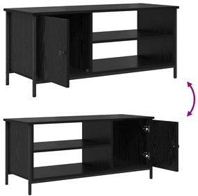 Gabinete para TV com prateleira Carvalho preto 100 x 40 x 45 cm