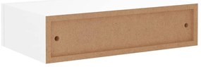 Prateleira de parede com gaveta MDF 40x23,5x10 cm branco