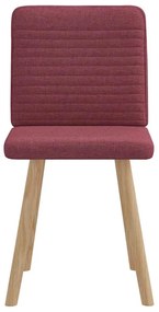 Cadeiras de jantar 2 pcs tecido vermelho tinto