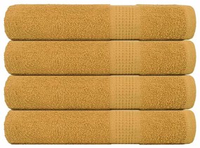 vidaXL Toalhas 4 pcs FROGN 100x200 cm 100% algodão ouro