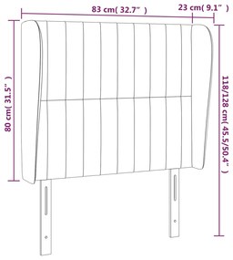 Cabeceira cama c/ abas tecido 83x23x118/128 cm castanho-escuro