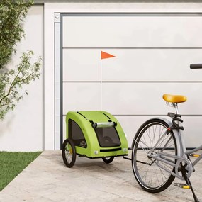 vidaXL Reboque de bicicleta p/ animais tecido oxford/ferro verde