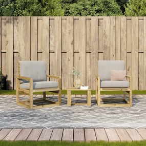 Conjunto de Jardim - 2 Poltronas e 1 Mesa - Madeira de Pinho Impregnad