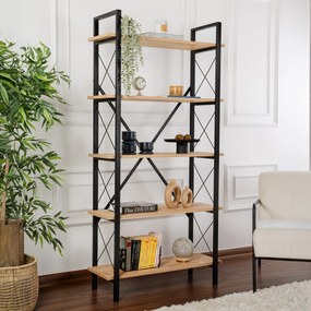 Estante Elysian – Carvalho Preto – 90x180x33,5 cm