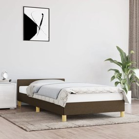 vidaXL Estrutura de cama sem colchão 80x200 cm tecido castanho-escuro
