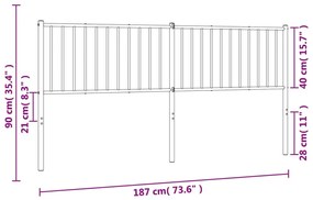 Cabeceira de cama 180 cm metal branco