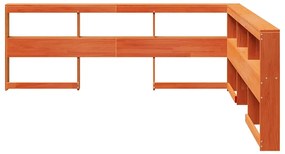 Estante cabeceira forma de L 180 cm pinho maciço castanho-mel