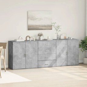 vidaXL Aparadores 3 pcs derivados de madeira cinzento cimento