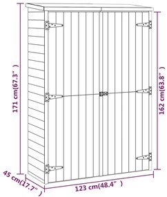 Abrigo p/ ferramentas de jardim 123x45x171 cm pinho impregnado