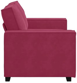 Sofá de 2 lugares veludo 120 cm vermelho tinto