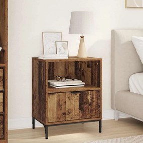 vidaXL Mesa-de-cabeceira com gaveta Madeira antiga 49 x 36 x 61 cm
