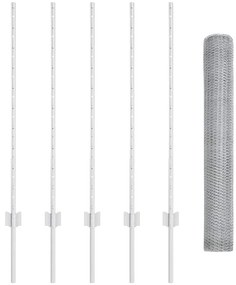 Postes de Cerca vidaXL 10 pcs U-Channel 100 cm Aço Galvanizado