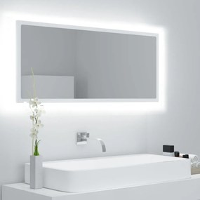 804940 vidaXL Espelho de casa de banho LED 100x8,5x37 cm acrílico branco