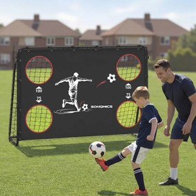 Baliza de futebol 60 x 180 x 120 cm com rede de PE para exterior Preta