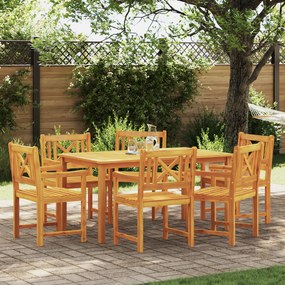 vidaXL Conjunto de Jantar para Jardim de 7 Peças Madeira Sólida de Acácia