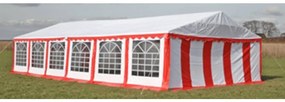 Tenda para festa com painéis laterais, 12 x 6 m Vermelho e Branco