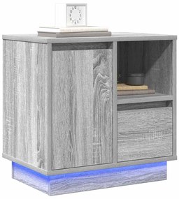 Cômodas de Canto com LED 2 pcs Cinza Sonoma 50x34,5x50 cm