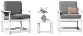 Conjunto de Jardim - 2 Poltronas e 1 Mesa - Madeira de Pinho Maciça -