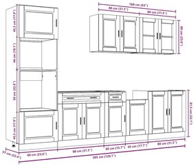 7 peças armário de cozinha conjunto Kalmar branco