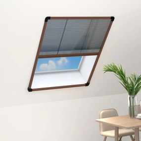 vidaXL Tela anti-insetos plissada p/ janela 60x80 cm alumínio castanho