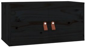 Armários de parede 2 pcs 60x30x30 cm pinho maciço preto
