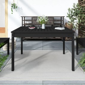 vidaXL Mesa de jardim 121x82,5x76 cm madeira de pinho maciça preto