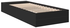 Estrutura de cama 90x190 cm derivados de madeira preto