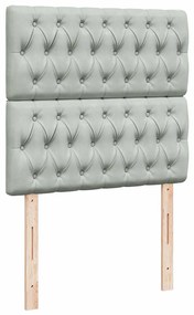 Cama com molas/colchão 100x200 cm veludo cinza-claro
